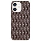 For iPhone 12 Weave Cooling Solid Color TPU Phone Case(Brown) - 1