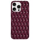 For iPhone 16 Pro Max Weave Cooling Solid Color TPU Phone Case(Wine Red) - 1