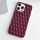 For iPhone 16 Pro Max Weave Cooling Solid Color TPU Phone Case(Wine Red) - 2