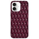 For iPhone 16 Plus Weave Cooling Solid Color TPU Phone Case(Wine Red) - 1