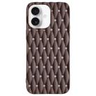 For iPhone 16 Weave Cooling Solid Color TPU Phone Case(Brown) - 1