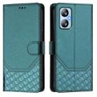 For Blackview A52 / A52 Pro Honeycomb Embossing RFID Leather Phone Case(Peacock Green) - 2