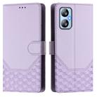 For Blackview A52 / A52 Pro Honeycomb Embossing RFID Leather Phone Case(Light Purple) - 2