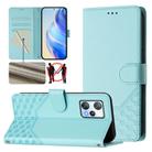 For Blackview A53 Honeycomb Embossing RFID Leather Phone Case(Mint Green) - 1