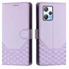 For Blackview A53 Honeycomb Embossing RFID Leather Phone Case(Light Purple) - 2