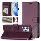 For Blackview A53 Honeycomb Embossing RFID Leather Phone Case(Violet) - 1