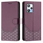 For Blackview A53 Honeycomb Embossing RFID Leather Phone Case(Violet) - 2