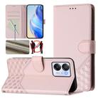 For Blackview Oscal Modern 8 / Color 8 Honeycomb Embossing RFID Leather Phone Case(Pink) - 1