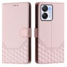 For Blackview Oscal Modern 8 / Color 8 Honeycomb Embossing RFID Leather Phone Case(Pink) - 2