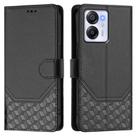 For Blackview Oscal Modern 8 / Color 8 Honeycomb Embossing RFID Leather Phone Case(Black) - 2