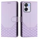 For Blackview Oscal Modern 8 / Color 8 Honeycomb Embossing RFID Leather Phone Case(Light Purple) - 2