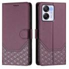 For Blackview Oscal Modern 8 / Color 8 Honeycomb Embossing RFID Leather Phone Case(Violet) - 2