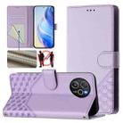 For Blackview Shark 8 / Oscal Tiger 12 Honeycomb Embossing RFID Leather Phone Case(Light Purple) - 1