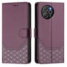 For Blackview Shark 8 / Oscal Tiger 12 Honeycomb Embossing RFID Leather Phone Case(Violet) - 2