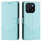 For Blackview Wave 6C Honeycomb Embossing RFID Leather Phone Case(Mint Green) - 2