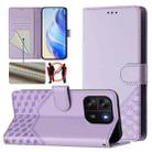 For Blackview Wave 6C Honeycomb Embossing RFID Leather Phone Case(Light Purple) - 1