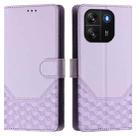 For Blackview Wave 6C Honeycomb Embossing RFID Leather Phone Case(Light Purple) - 2