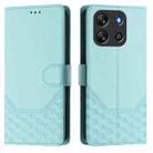 For Blackview Oscal Flat 1C Honeycomb Embossing RFID Leather Phone Case(Mint Green) - 2