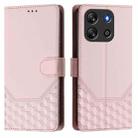 For Blackview Oscal Flat 1C Honeycomb Embossing RFID Leather Phone Case(Pink) - 2