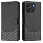 For Blackview Oscal Flat 1C Honeycomb Embossing RFID Leather Phone Case(Black) - 2