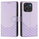 For Blackview Oscal Flat 1C Honeycomb Embossing RFID Leather Phone Case(Light Purple) - 2