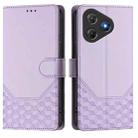 For Blackview Oscal Flat 2 Honeycomb Embossing RFID Leather Phone Case(Light Purple) - 2
