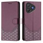 For Blackview Oscal Flat 2 Honeycomb Embossing RFID Leather Phone Case(Violet) - 2