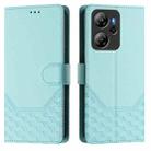 For Blackview Oscal Tiger 13 Honeycomb Embossing RFID Leather Phone Case(Mint Green) - 2