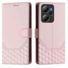 For Blackview Oscal Tiger 13 Honeycomb Embossing RFID Leather Phone Case(Pink) - 2