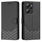 For Blackview Oscal Tiger 13 Honeycomb Embossing RFID Leather Phone Case(Black) - 2
