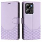 For Blackview Oscal Tiger 13 Honeycomb Embossing RFID Leather Phone Case(Light Purple) - 2