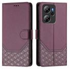 For Blackview Oscal Tiger 13 Honeycomb Embossing RFID Leather Phone Case(Violet) - 2
