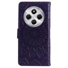 For Redmi 14C 4G Embossed Sunflower Pattern Flip Leather Phone Case(Purple) - 3