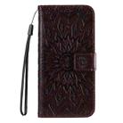 For Redmi 14C 4G Embossed Sunflower Pattern Flip Leather Phone Case(Brown) - 2