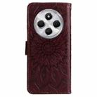 For Redmi 14C 4G Embossed Sunflower Pattern Flip Leather Phone Case(Brown) - 3