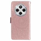 For Redmi 14C 4G Embossed Sunflower Pattern Flip Leather Phone Case(Rose Gold) - 3