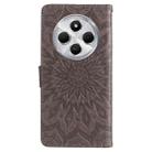 For Redmi 14C 4G Embossed Sunflower Pattern Flip Leather Phone Case(Grey) - 3