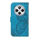 For Redmi 14C 4G Swallowtail Butterfly Embossed Leather Phone Case(Blue) - 3