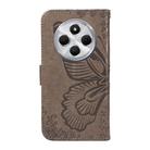 For Redmi 14C 4G Swallowtail Butterfly Embossed Leather Phone Case(Grey) - 3