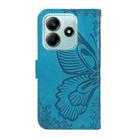 For Redmi Note 14 5G Swallowtail Butterfly Embossed Leather Phone Case(Blue) - 3