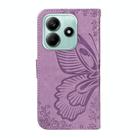 For Redmi Note 14 5G Swallowtail Butterfly Embossed Leather Phone Case(Purple) - 3