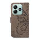 For Redmi Note 14 5G Swallowtail Butterfly Embossed Leather Phone Case(Grey) - 3