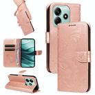 For Redmi Note 14 5G Swallowtail Butterfly Embossed Leather Phone Case(Rose Gold) - 1