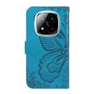 For Redmi Note 14 Pro / 14 Pro+ 5G Swallowtail Butterfly Embossed Leather Phone Case(Blue) - 3