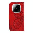 For Redmi Note 14 Pro / 14 Pro+ 5G Swallowtail Butterfly Embossed Leather Phone Case(Red) - 3