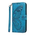 For Redmi A5 4G 173.3mm Swallowtail Butterfly Embossed Leather Phone Case(Blue) - 2