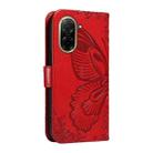 For Redmi A5 4G 173.3mm Swallowtail Butterfly Embossed Leather Phone Case(Red) - 3
