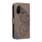 For Redmi A5 4G 173.3mm Swallowtail Butterfly Embossed Leather Phone Case(Grey) - 3