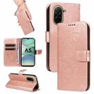 For Redmi A5 4G 173.3mm Swallowtail Butterfly Embossed Leather Phone Case(Rose Gold) - 1