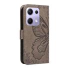 For Redmi Note 14S 4G / Note 13 Pro 4G Swallowtail Butterfly Embossed Leather Phone Case(Grey) - 3